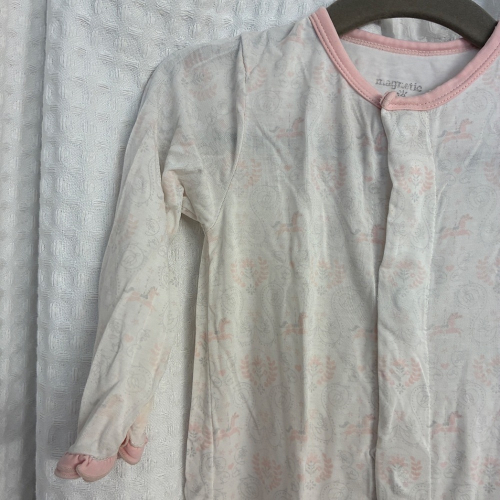 Magnetic Me 6-9 month Baby Girl Footed Floral Pajamas